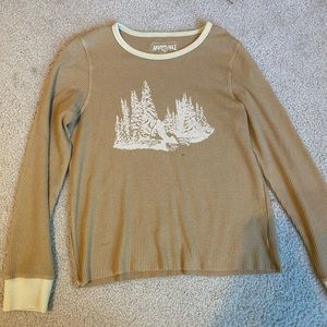 YELLOW/TAN AMERICAN EAGLE RIBBED SHIRT